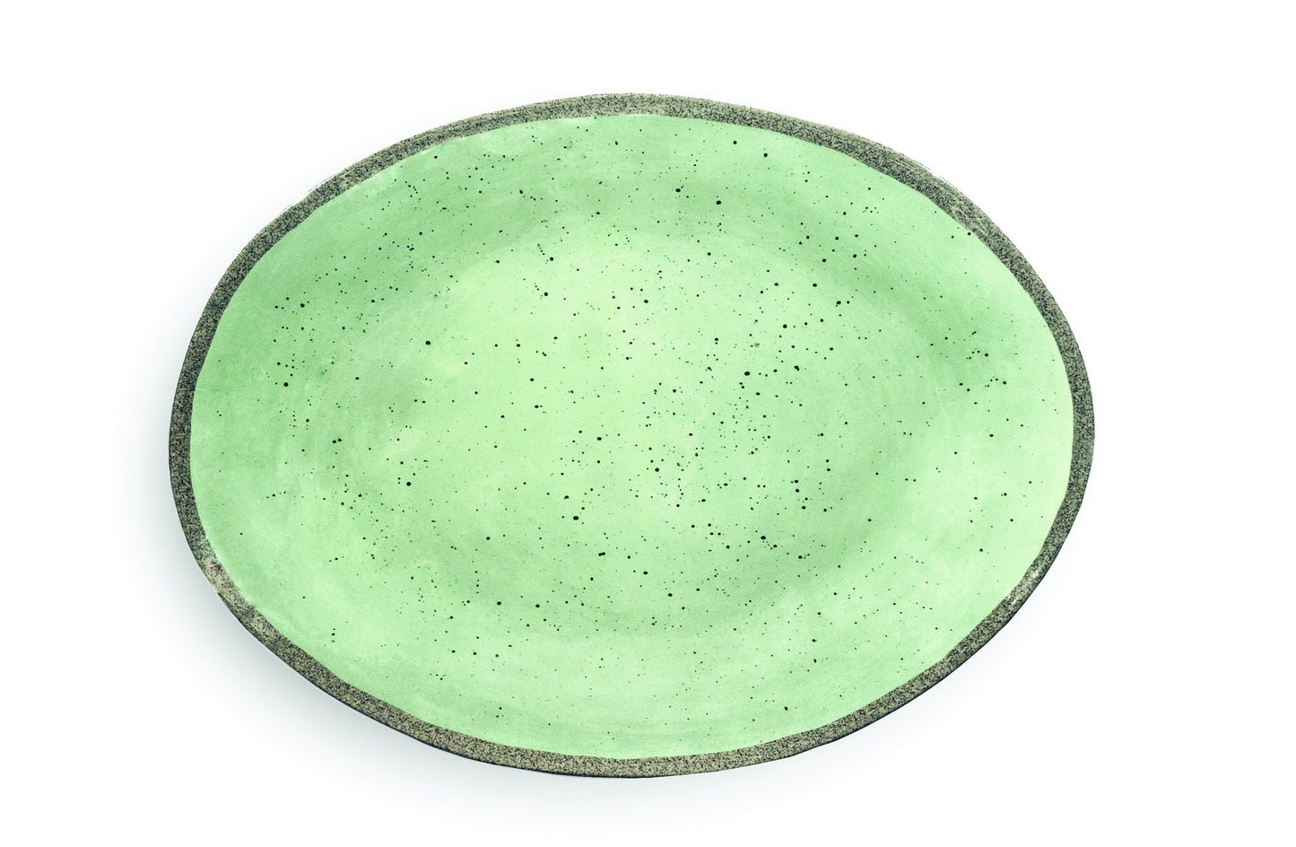 oval green speckled melamine platter