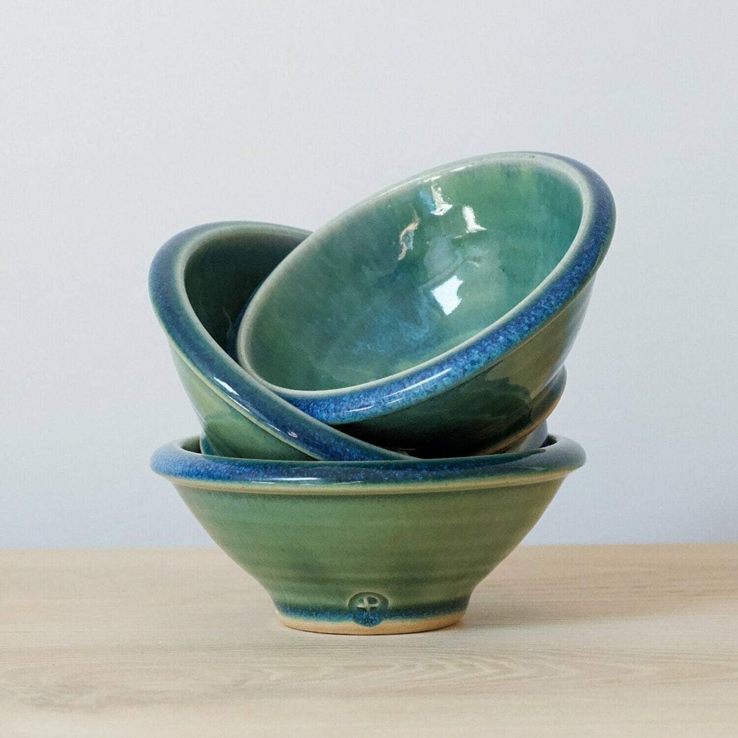 glazed green rustic ramekin - small